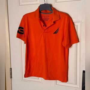 Nautica polo shirt orange size: Medium 10/12